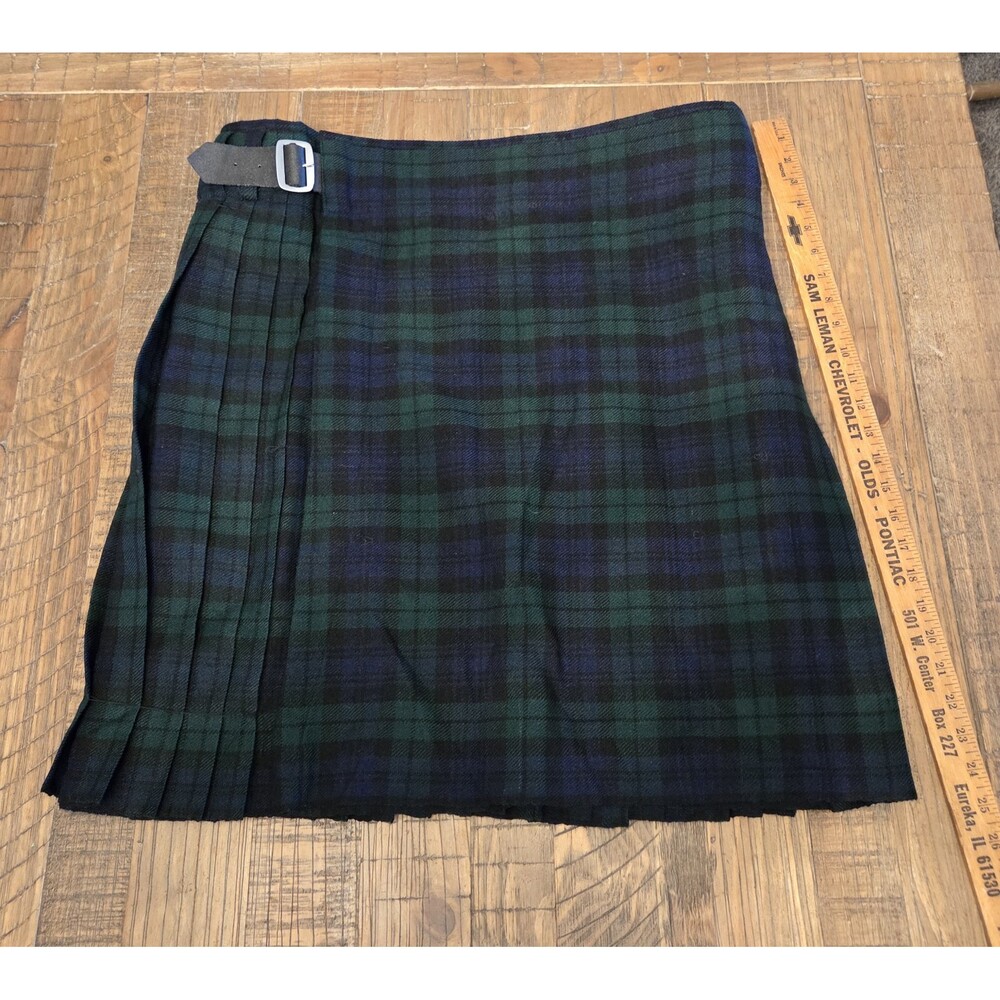 Scottish Kilt Men’s 42 Green Blue Tartan Plaid Pleaded Celtic Edinburgh Acrylic